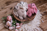 Tiny knit teddies and bunnies ,