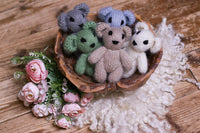 Tiny knit teddies and bunnies ,